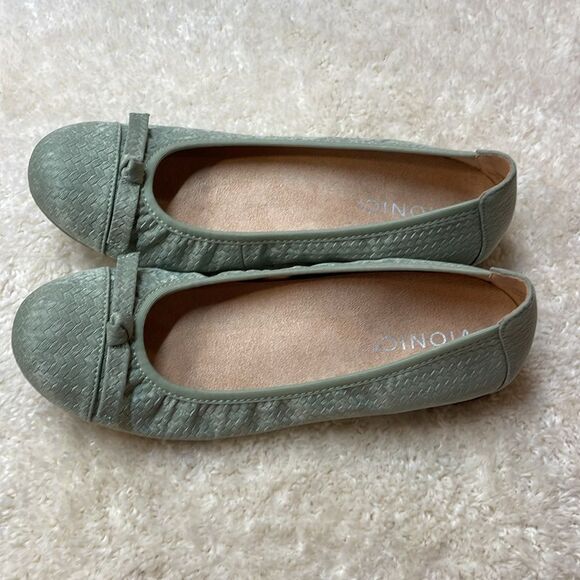 Vionic Green Textured Ballet Flats Comfort Orthotic Women’s Shoes Sz 7 - Picture 5 of 9